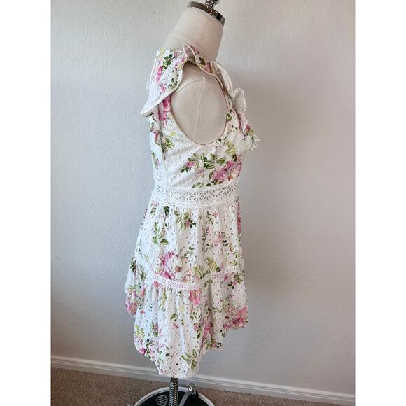 Ever New White Floral Print Broderie Anglaise Fit & Flare Dress Easter size 4 - Picture 7 of 11